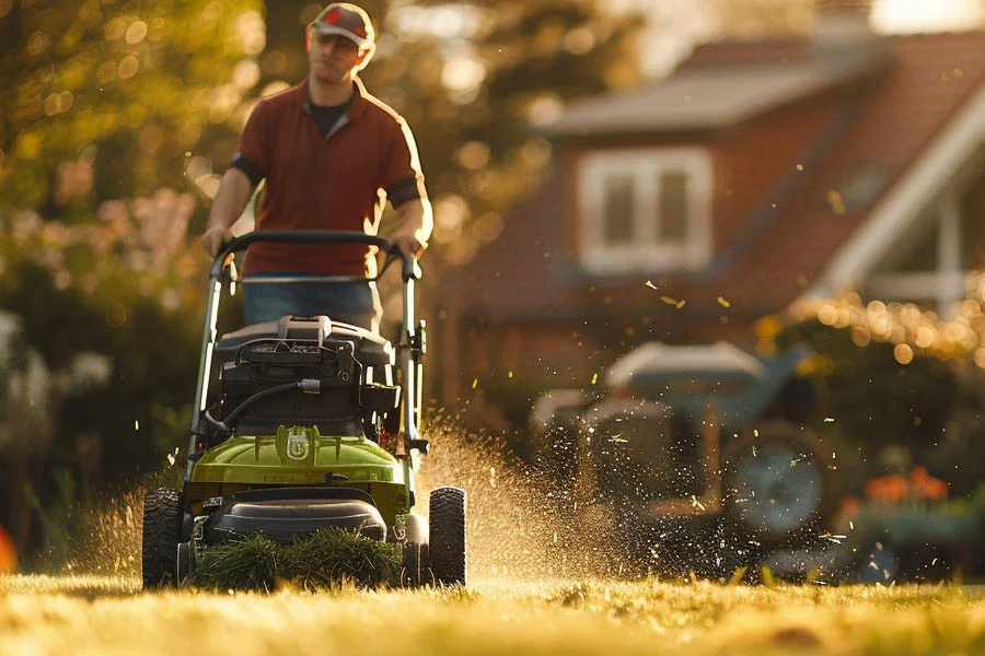 battery operated push lawn mowers